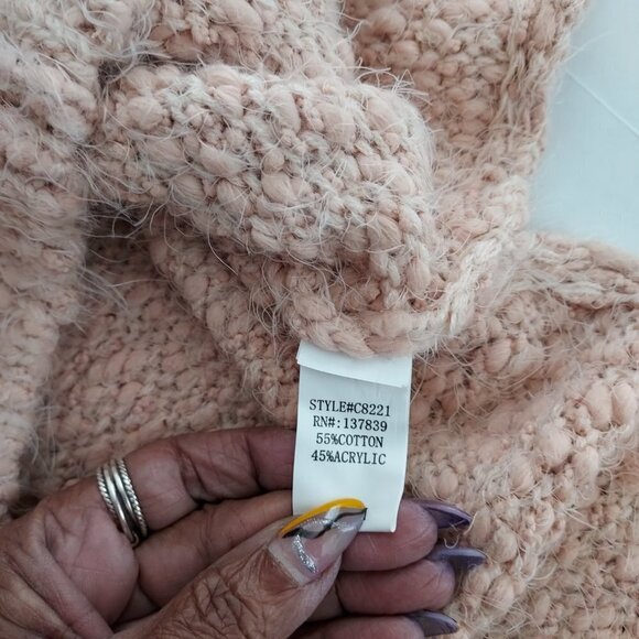 Dreamers Cotton Blend Fuzzy Soft Peach Sweater - Picture 11 of 12